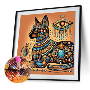 Egyptian Cat 30*30CM(Canvas) Partial Special Shaped Drill Diamond Painting