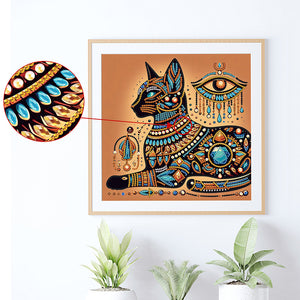 Egyptian Cat 30*30CM(Canvas) Partial Special Shaped Drill Diamond Painting