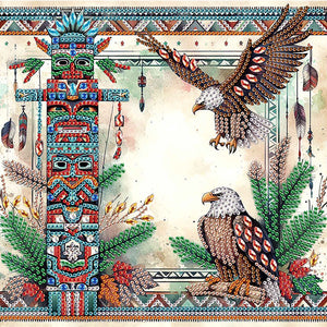 Indian Eagle 30*30CM(Canvas) Partial Special Shaped Drill Diamond Painting