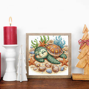 Cartoon Turtle 30*30CM(Canvas) Partial Special Shaped Drill Diamond Painting