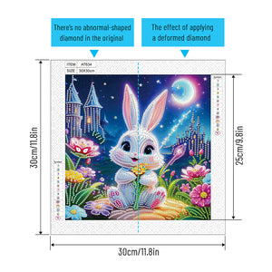 Cartoon Rabbit 30*30CM(Canvas) Partial Special Shaped Drill Diamond Painting