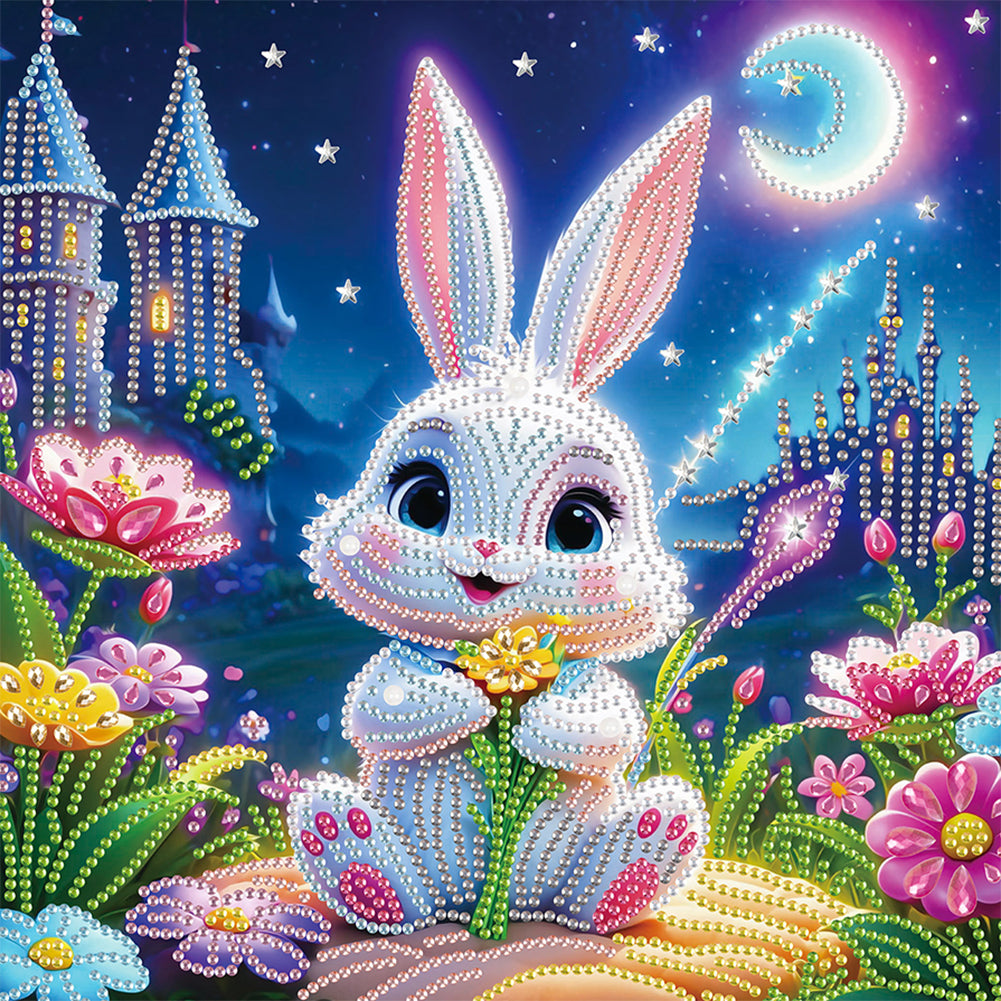 Cartoon Rabbit 30*30CM(Canvas) Partial Special Shaped Drill Diamond Painting