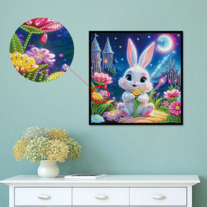 Cartoon Rabbit 30*30CM(Canvas) Partial Special Shaped Drill Diamond Painting