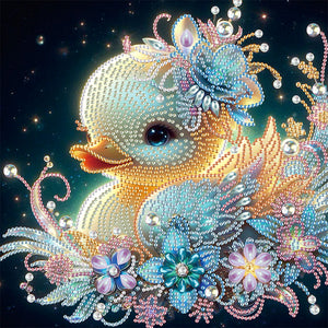Cartoon Duck 30*30CM(Canvas) Partial Special Shaped Drill Diamond Painting