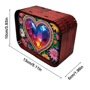 1pc Gem Heart Handmade Wooden Music Box Diamond Painting Art Kit Birthday Gift