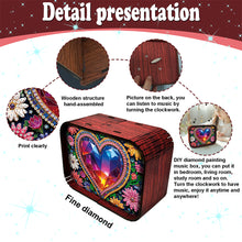 Load image into Gallery viewer, 1pc Gem Heart Handmade Wooden Music Box Diamond Painting Art Kit Birthday Gift
