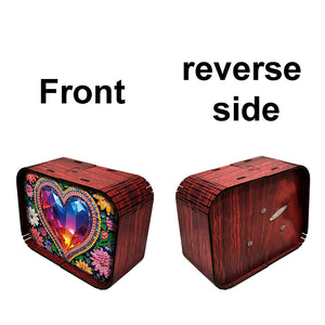 1pc Gem Heart Handmade Wooden Music Box Diamond Painting Art Kit Birthday Gift