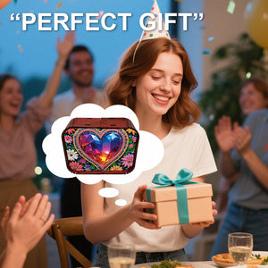 1pc Gem Heart Handmade Wooden Music Box Diamond Painting Art Kit Birthday Gift