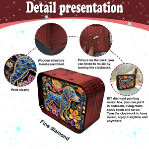 1pc Gem Puppy Handmade Wooden Music Box Diamond Painting Art Kit Birthday Gift