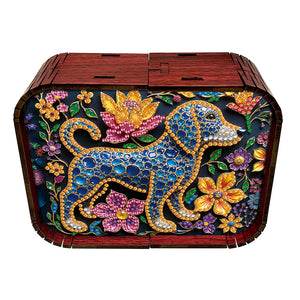 1pc Gem Puppy Handmade Wooden Music Box Diamond Painting Art Kit Birthday Gift