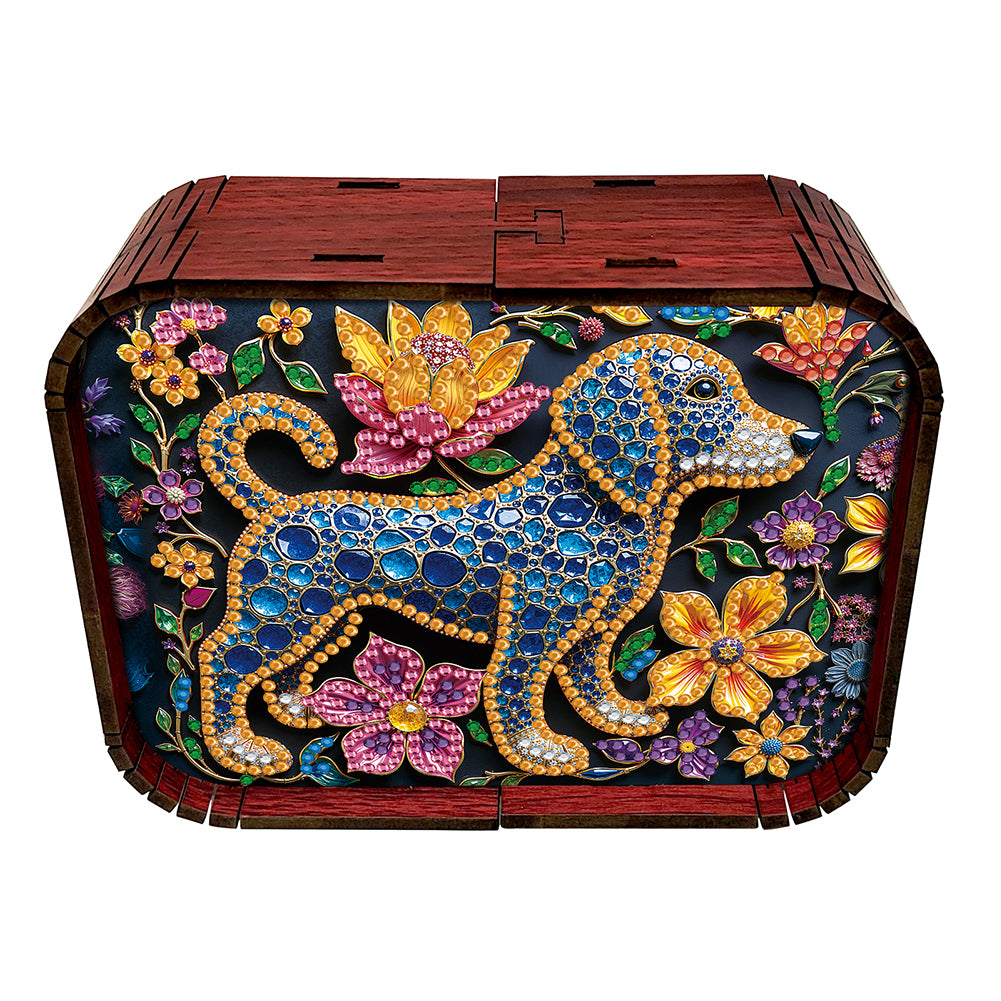 1pc Gem Puppy Handmade Wooden Music Box Diamond Painting Art Kit Birthday Gift