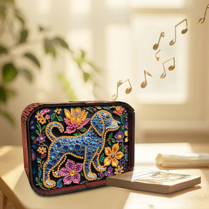 1pc Gem Puppy Handmade Wooden Music Box Diamond Painting Art Kit Birthday Gift