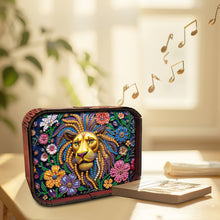 Load image into Gallery viewer, 1pc Golden Lion Handmade Wooden Music Box Diamond Painting Art Kit Birthday Gift
