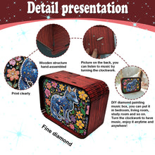 Load image into Gallery viewer, 1pc Gem Wolf Handmade Wooden Music Box Diamond Painting Art Kit Birthday Gift
