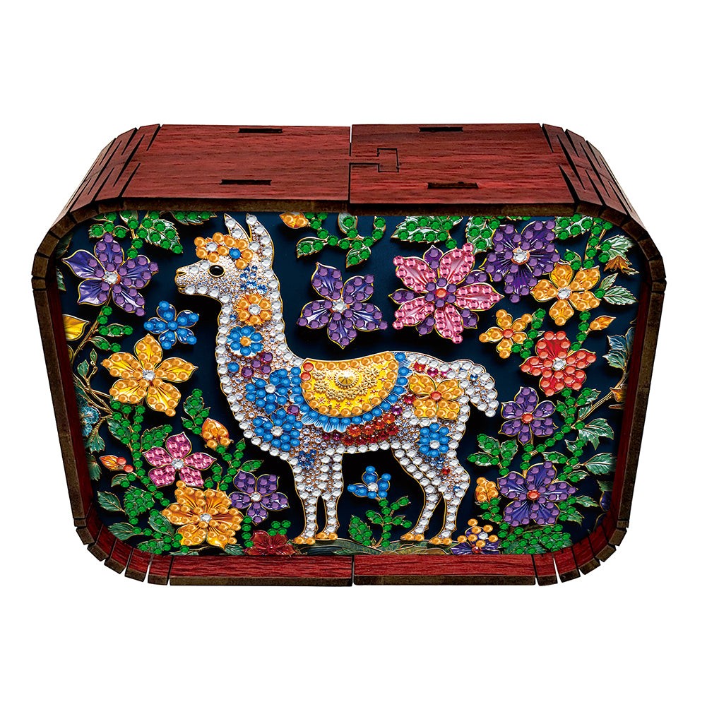 1pc Gem Alpaca Handmade Wooden Music Box Diamond Painting Art Kit Birthday Gift