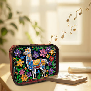 1pc Gem Alpaca Handmade Wooden Music Box Diamond Painting Art Kit Birthday Gift