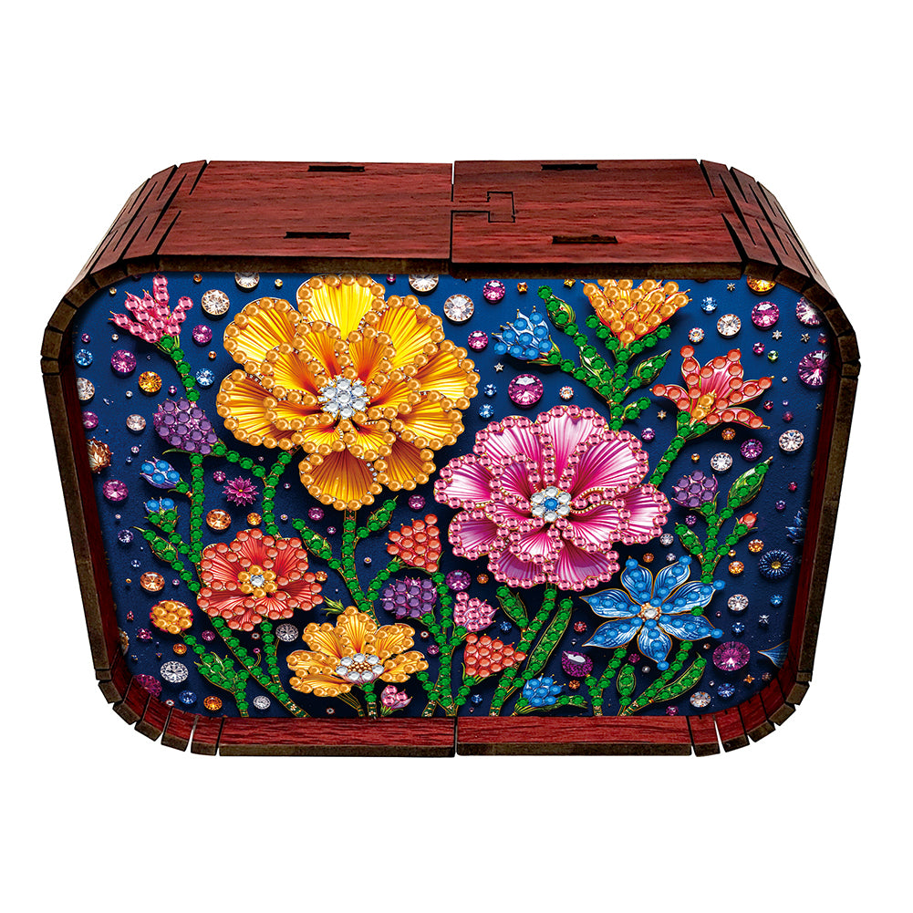 1pc Flower Handmade Wooden Music Box Diamond Painting Art Kit Birthday Gift