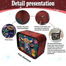 Load image into Gallery viewer, 1pc Gem Cow Handmade Wooden Music Box Diamond Painting Art Kit Birthday Gift

