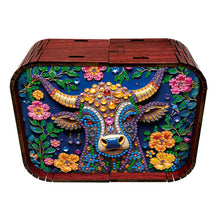 Load image into Gallery viewer, 1pc Gem Cow Handmade Wooden Music Box Diamond Painting Art Kit Birthday Gift
