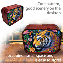 Load image into Gallery viewer, 1pc Gem Tiger Handmade Wooden Music Box Diamond Painting Art Kit Birthday Gift

