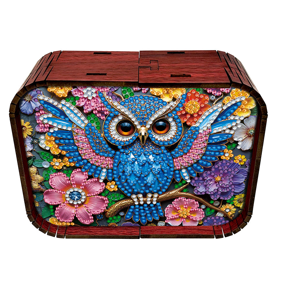 1pc Owl Handmade Wooden Music Box Diamond Painting Art Kit Birthday Gift