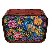 Load image into Gallery viewer, 1pc Peacock Handmade Wooden Music Box Diamond Painting Art Kit Birthday Gift
