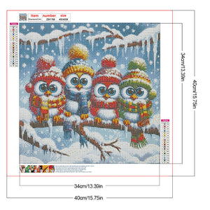 Winter Funny Bird 40*40CM(Canvas) Full Round Drill Diamond Painting