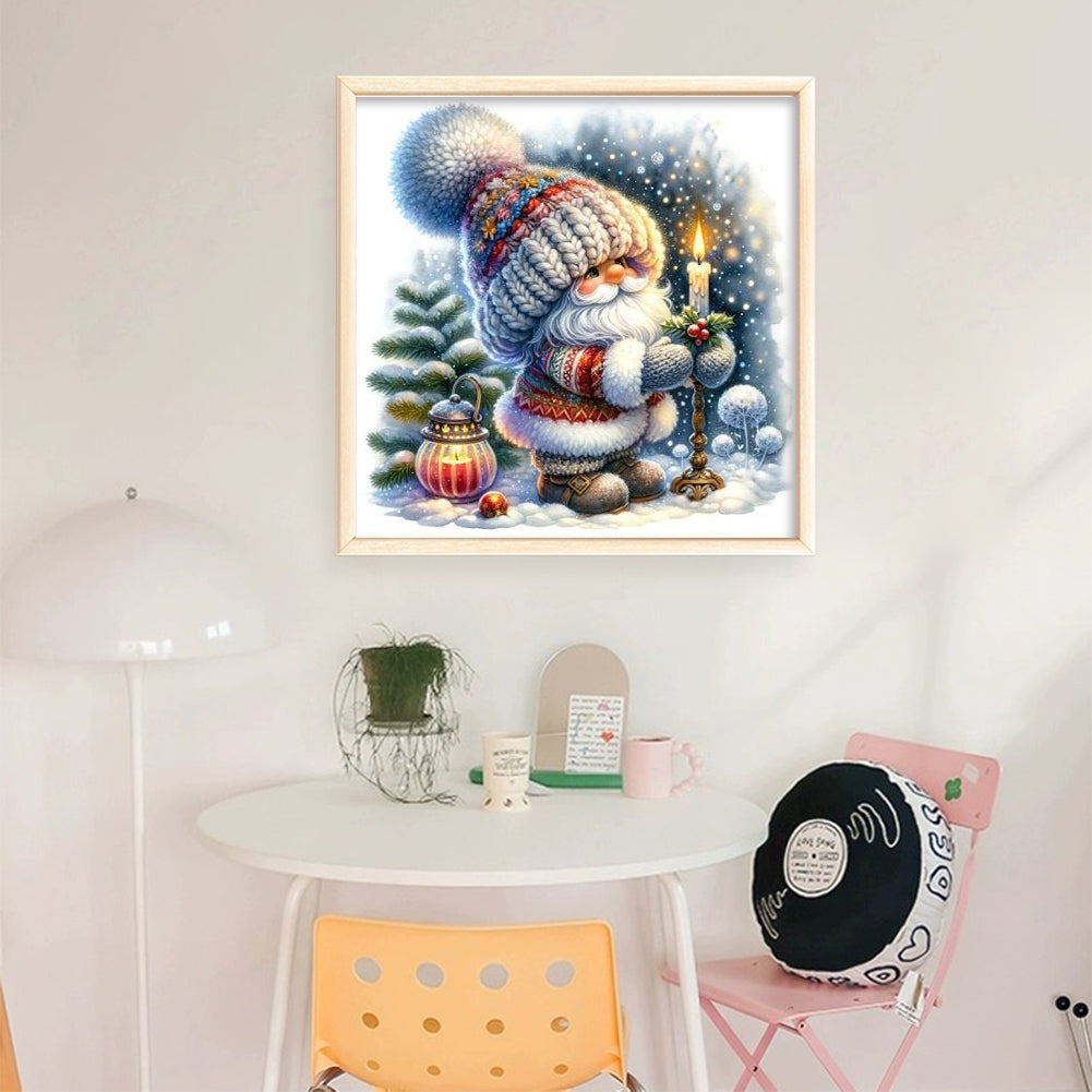 Christmas Goblin Lighting Candle - Full 11CT Stamped Cross Stitch 40x40CM - Yishu