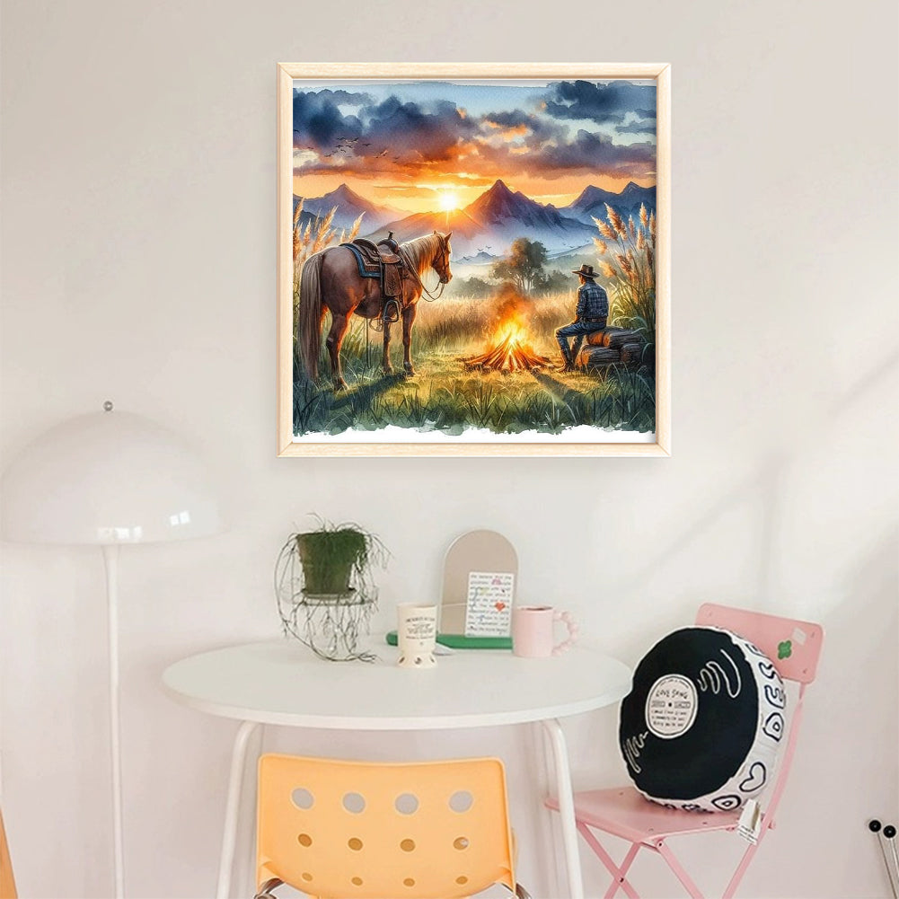 Sunset Scenery - Full 11CT Stamped Cross Stitch 40x40CM - Yishu