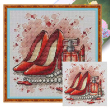Load image into Gallery viewer, Red High Heels - 23*23CM  Stamped Cross Stitch£¨Fairy Brand£©
