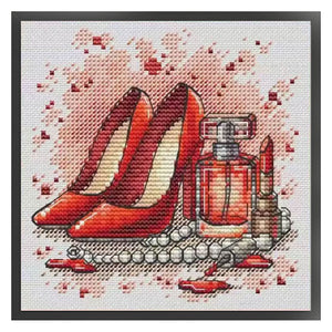 Red High Heels - 23*23CM  Stamped Cross Stitch(Fairy Brand)