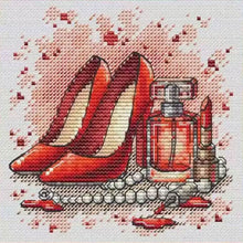 Load image into Gallery viewer, Red High Heels - 23*23CM  Stamped Cross Stitch(Fairy Brand)
