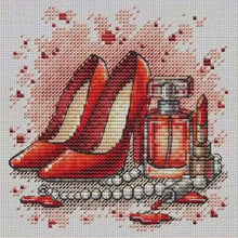 Load image into Gallery viewer, Red High Heels - 23*23CM  Stamped Cross Stitch(Fairy Brand)
