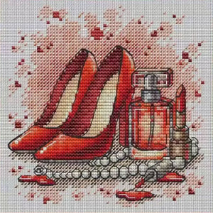 Red High Heels - 23*23CM  Stamped Cross Stitch(Fairy Brand)