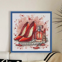Load image into Gallery viewer, Red High Heels - 23*23CM  Stamped Cross Stitch(Fairy Brand)
