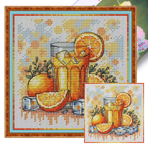 Oranges and Orange Soda - 23*23CM  Stamped Cross Stitch£¨Fairy Brand£©