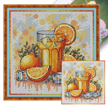 Load image into Gallery viewer, Oranges and Orange Soda - 23*23CM  Stamped Cross Stitch(Fairy Brand)
