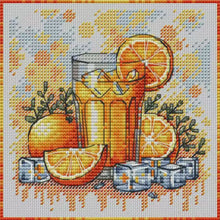 Load image into Gallery viewer, Oranges and Orange Soda - 23*23CM  Stamped Cross Stitch(Fairy Brand)
