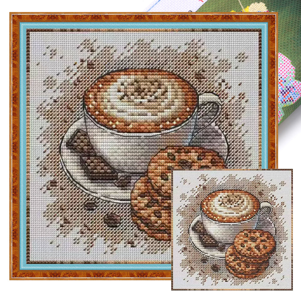 Coffee Cookies - 23*23CM  Stamped Cross Stitch（Fairy Brand）
