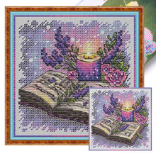 Load image into Gallery viewer, Lavender and Book - 23*23CM  Stamped Cross Stitch£¨Fairy Brand£©
