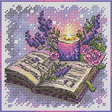 Load image into Gallery viewer, Lavender and Book - 23*23CM  Stamped Cross Stitch£¨Fairy Brand£©
