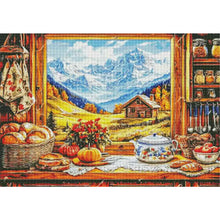 Load image into Gallery viewer, Autumn Window Scene - 95*75CM 14CT Stamped Cross Stitch Egyptian cotton（Fairy Brand）
