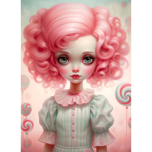 Big-Eyed Girl 40*55CM(Canvas) Full Round Drill Diamond Painting(Partial AB)