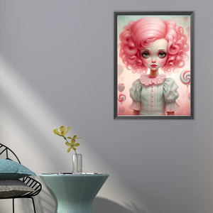 Big-Eyed Girl 40*55CM(Canvas) Full Round Drill Diamond Painting(Partial AB)
