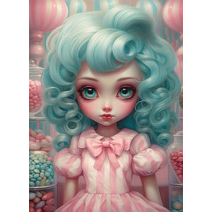 Big-Eyed Girl 40*55CM(Canvas) Full Round Drill Diamond Painting(Partial AB)