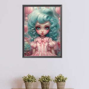 Big-Eyed Girl 40*55CM(Canvas) Full Round Drill Diamond Painting(Partial AB)