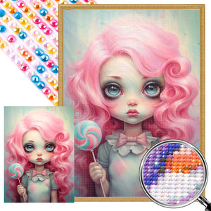 Big-Eyed Girl 40*55CM(Canvas) Full Round Drill Diamond Painting(Partial AB)