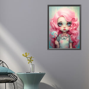 Big-Eyed Girl 40*55CM(Canvas) Full Round Drill Diamond Painting(Partial AB)