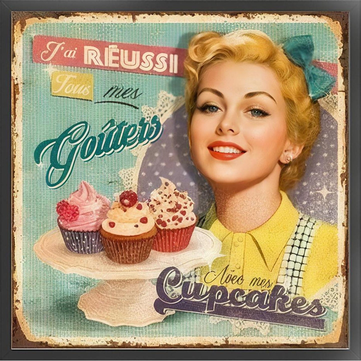 Vintage Billboard - Full 11CT Stamped Cross Stitch 40x40CM - Huacan