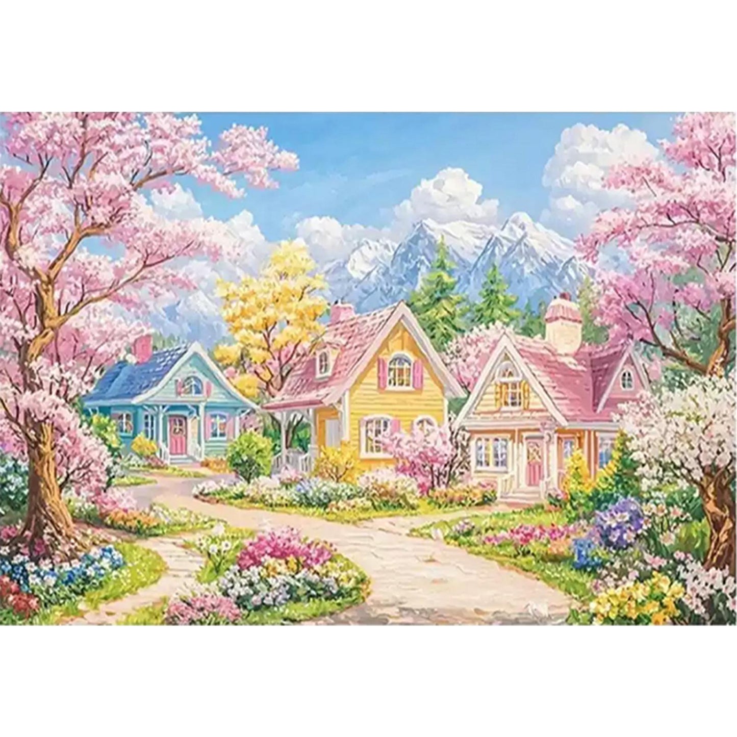 Rural Scenery With Cabin - Full 11CT Stamped Cross Stitch 85x65CM - Mona Lisa